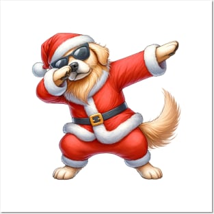 Christmas Golden Retriever Dog Dabbing Dance Posters and Art